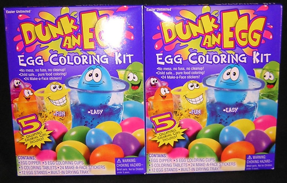 TWO (2): DUNK AN EGGS; EASTER DYE COLOR DECORATING KITS
