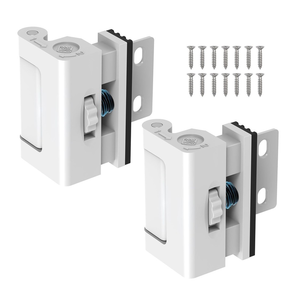 SecureLatch Home Door Reinforcement Lock, 800lbs Force-Resistant White-2PCS