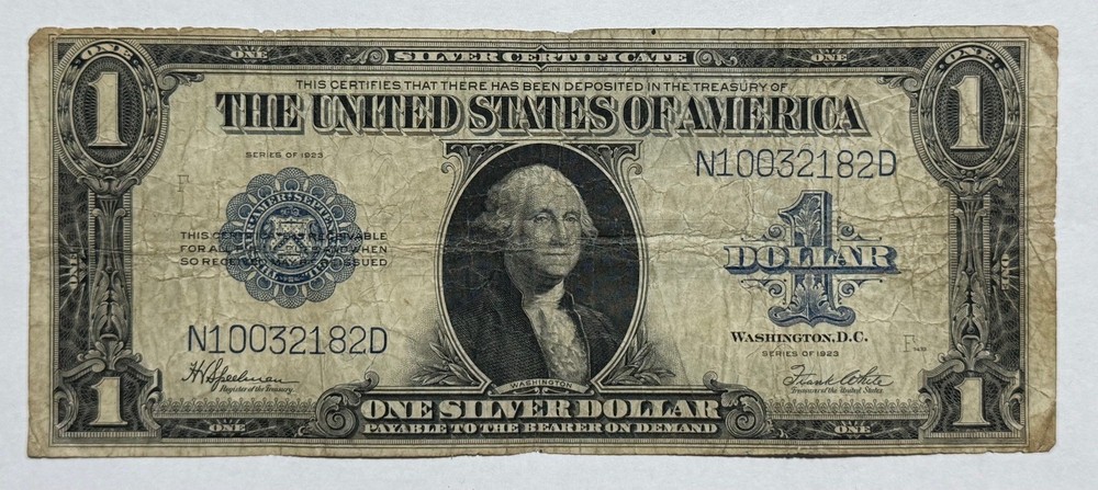 1923 $1 Bill Silver Certificate Note Large Size 182D