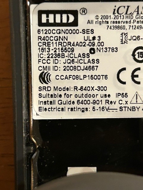 HID 6120CGN0000-SES CARD READER