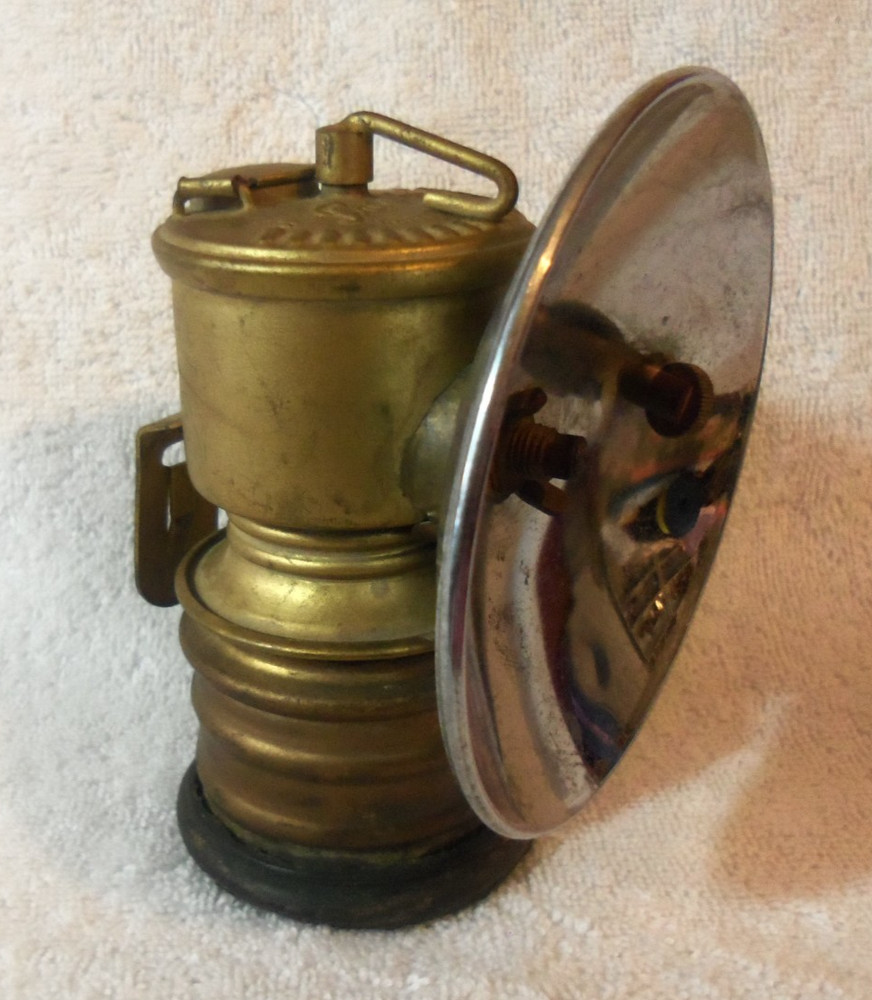 Antique Premier British Made Miner's Caving Carbide Lamp 4.5”~Untested