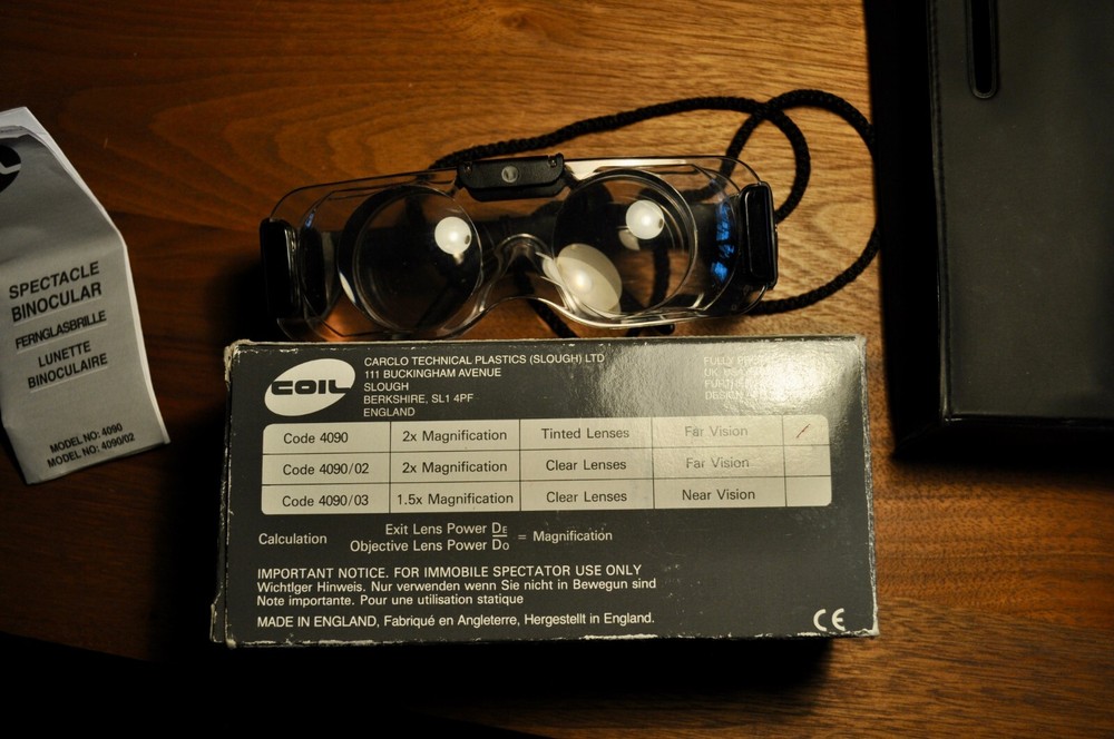 Coil Spectacle Binocular 2X Distance View Clear Lenses