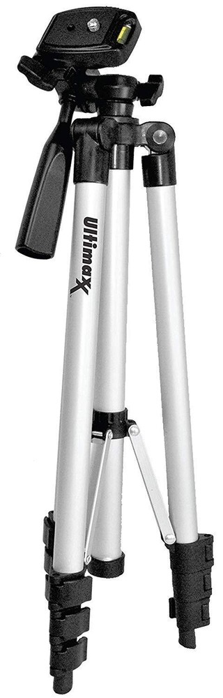 50 Black Camera Tripod 3 Way Fluid Pan Head Adjustable Locking Legs Low Angle