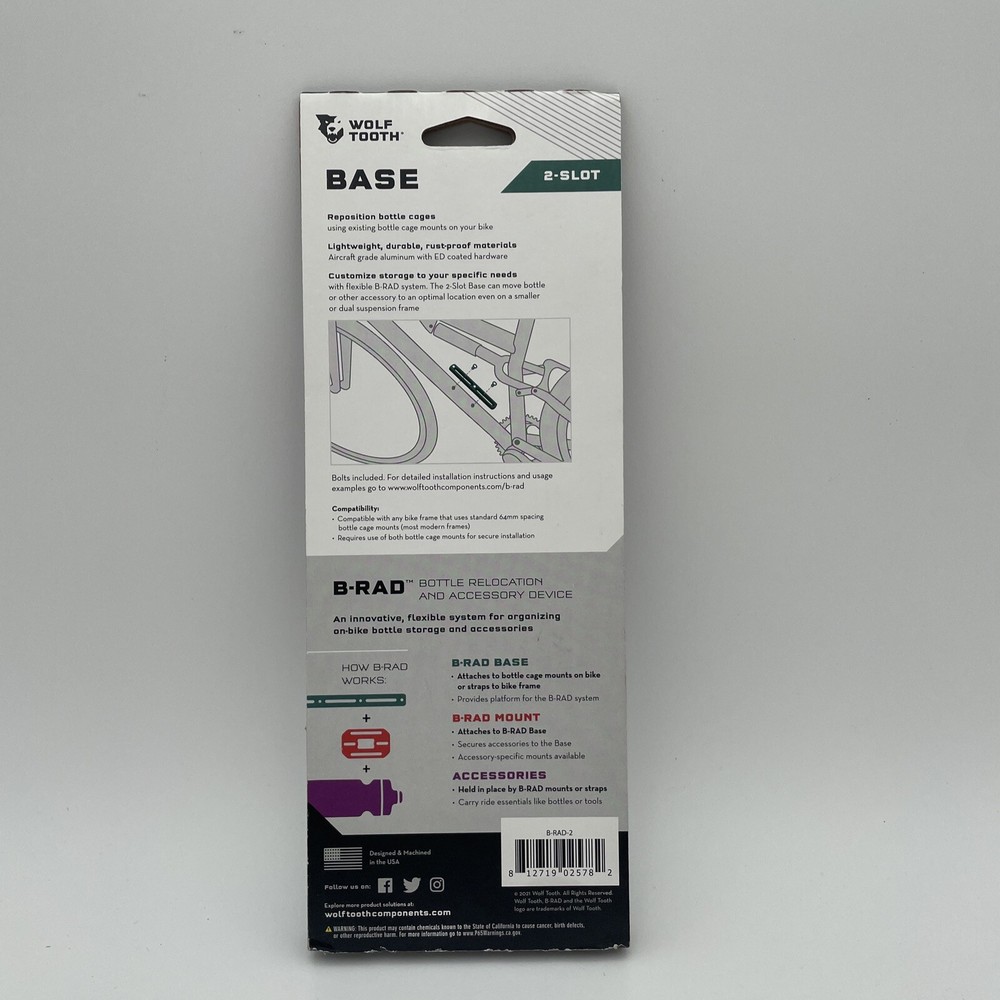 Wolf Tooth Components B-RAD 2 Base Mount 2018 Black