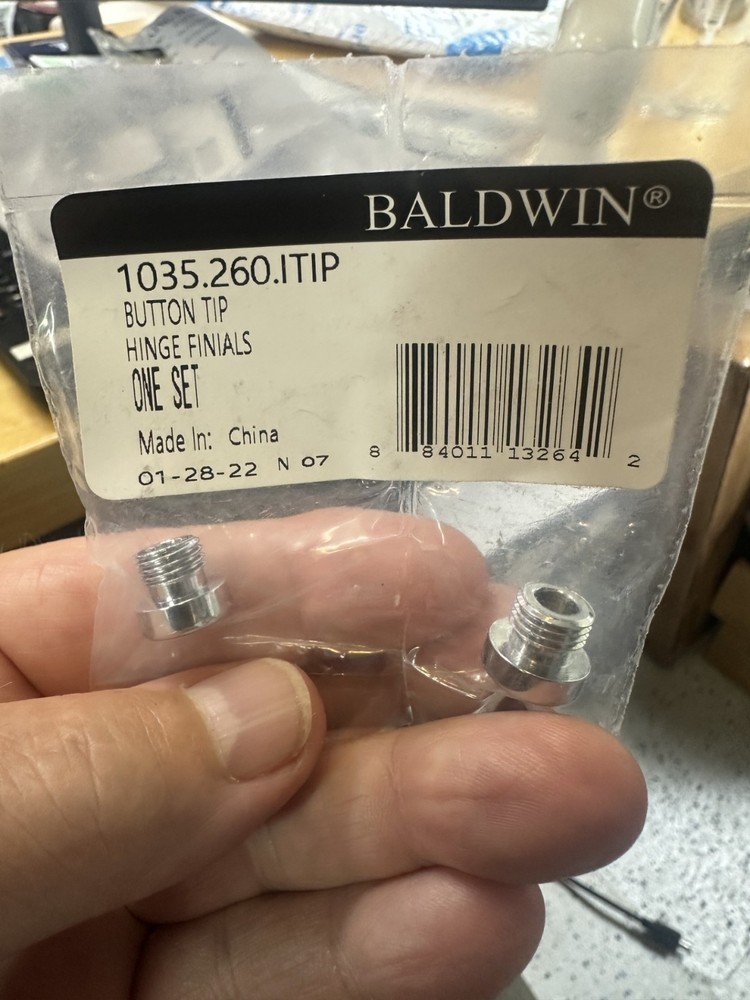 Baldwin Button Tip Finial 1035.260.ITIP Polished Chrome