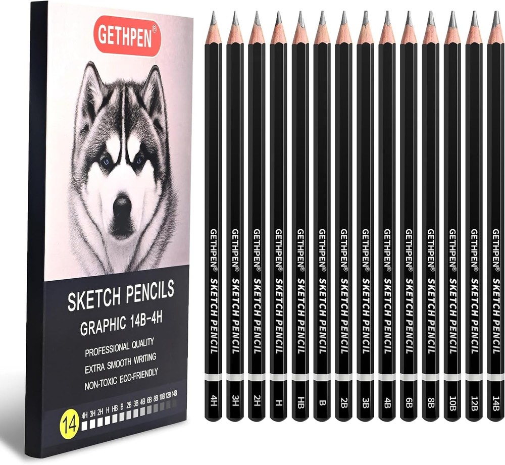 TEN Profal Ding Sketching Pencil Set - 14 Pieces Graphite