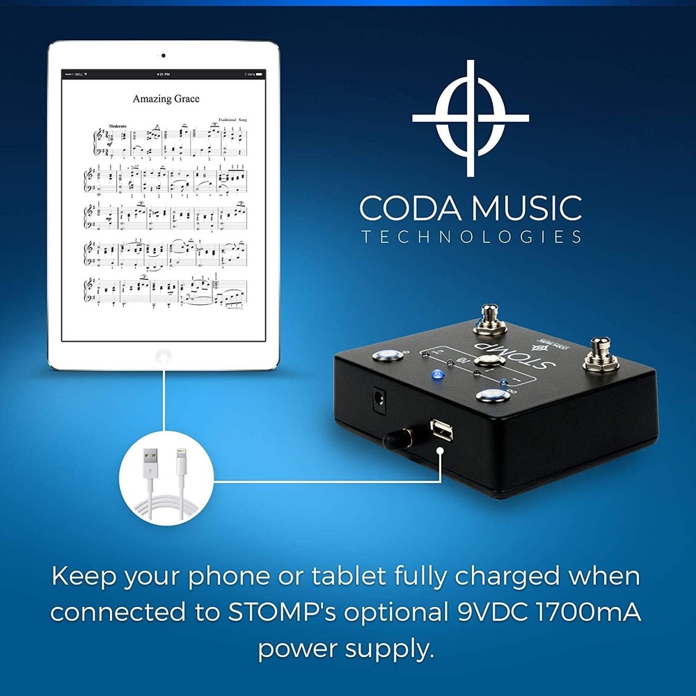 Bluetooth Page Turner Pedal for iPad, Tablets, iPhone, Android HandsFree