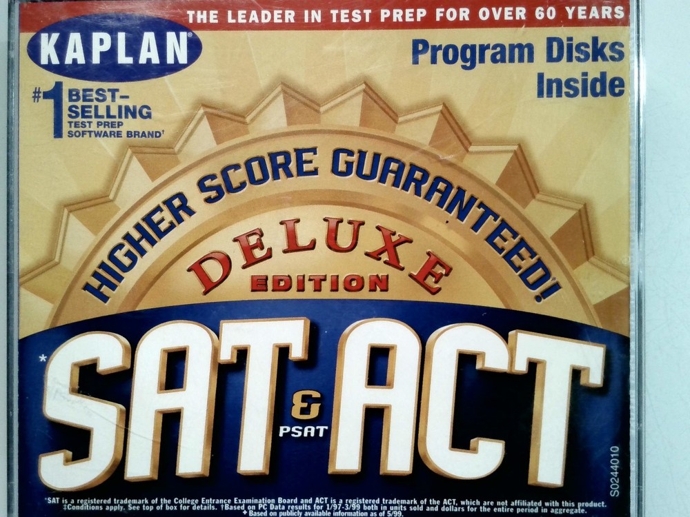 Kaplan SAT ACT PSAT Deluxe Edition Test Prep Software Windows Mac CD-ROM 1999