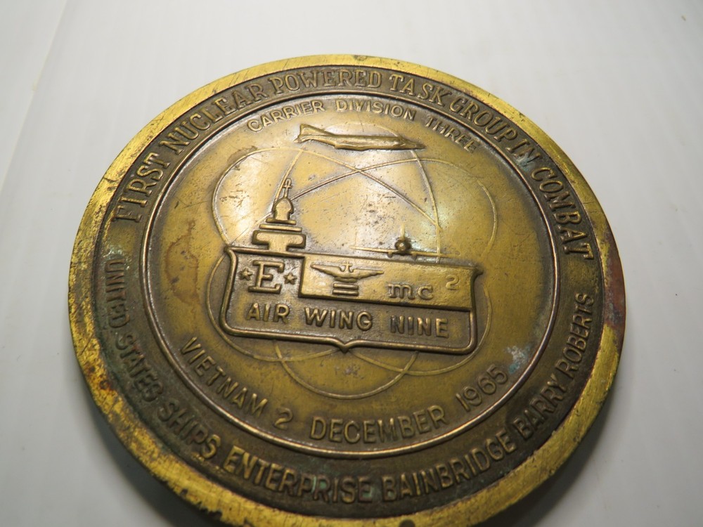 First Nuclear Powered Task Group In Combat USS Enterprise 1965 Medallion Navy
