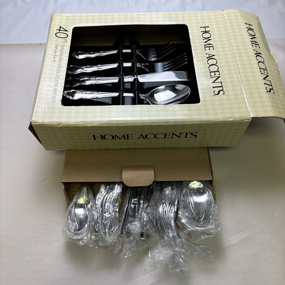 Home Accents 40pc Stainless Steel Flatware Set