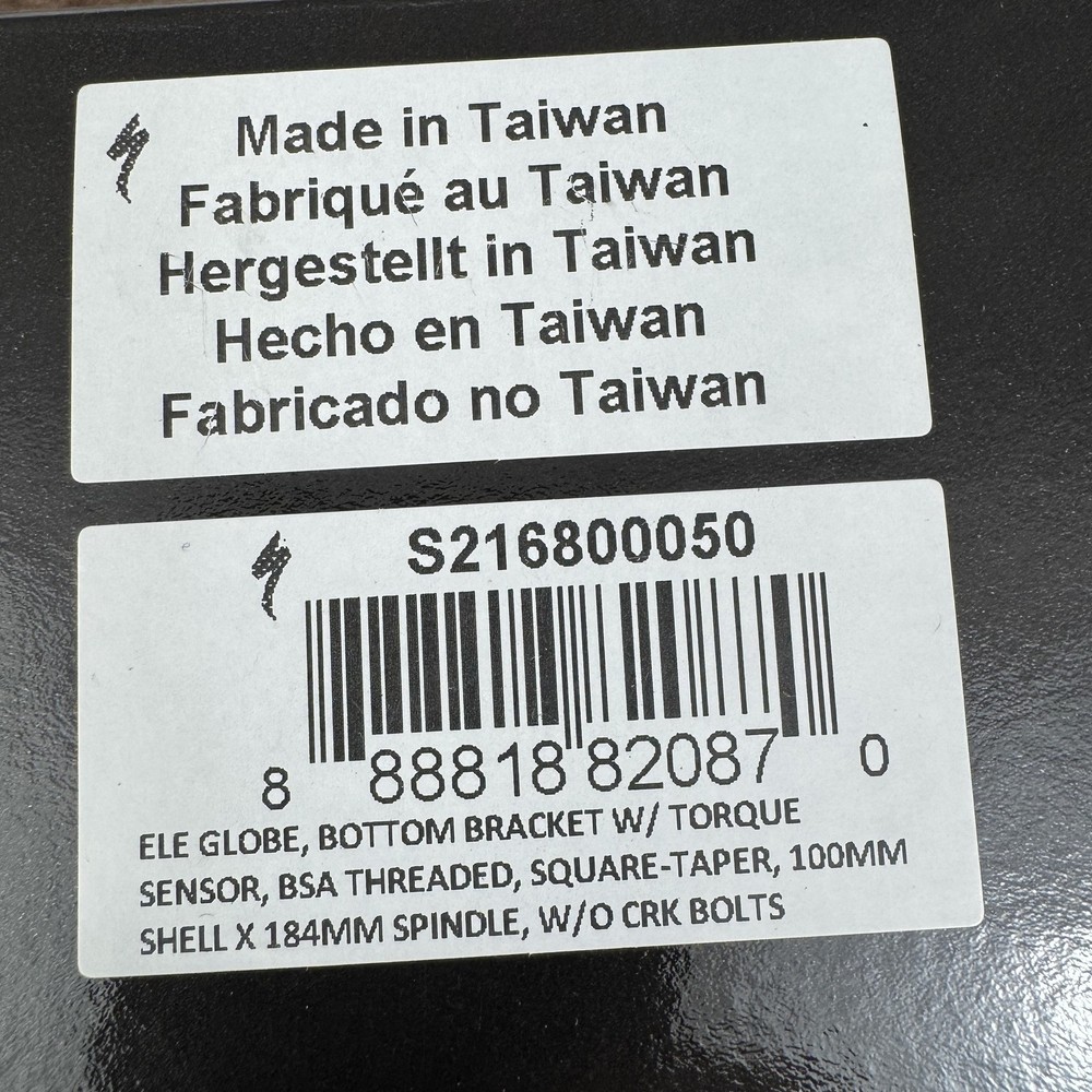 Specialized ELE Globe Bottom Bracket BSA 100mm 184mm Square Taper EBike