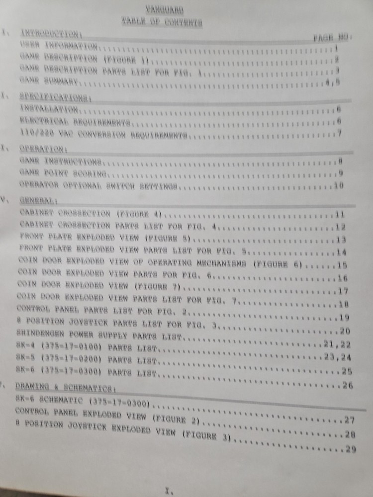 Arcade Manual - 1981 Centuri Vanguard Service Manual
