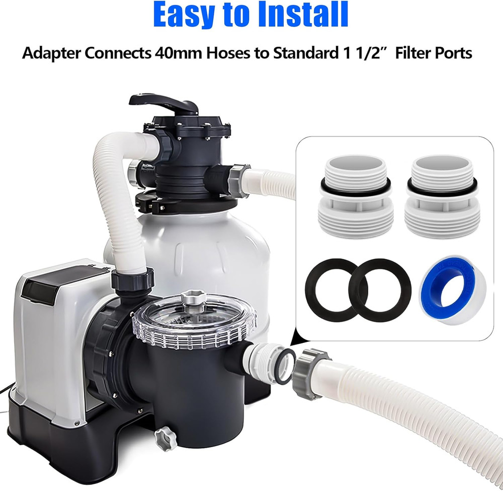 4560 40Mm to 1 1/2 Inch Hose Conversion Adapters, Filter Hose Conversion Kit Com