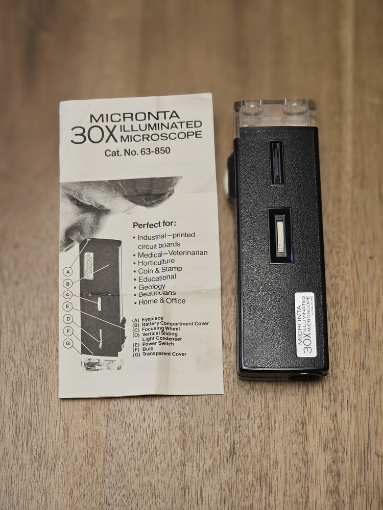 Vintage Radio Shack Micronta 30X Illuminated Microscope