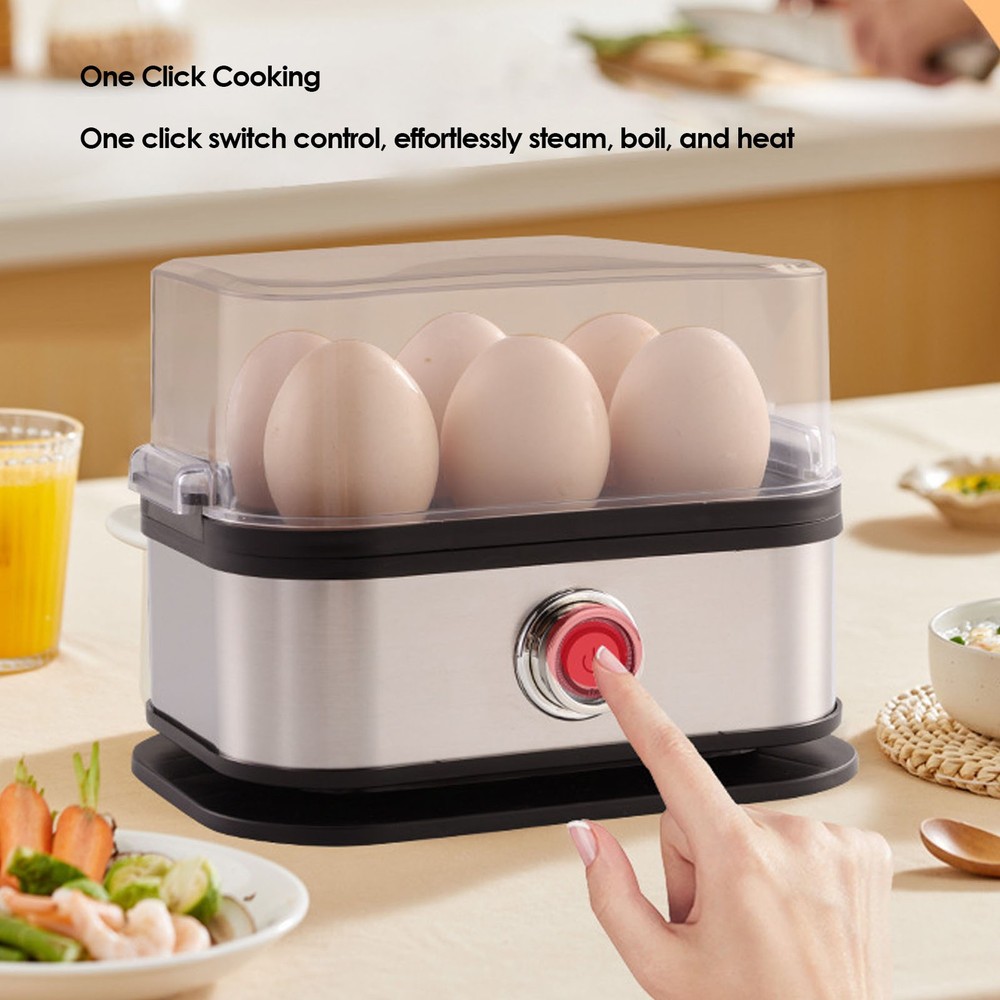 3-Egg Cooker Electric 6 Eggs Soft Medium Hard Boiled Poached Egg Maker