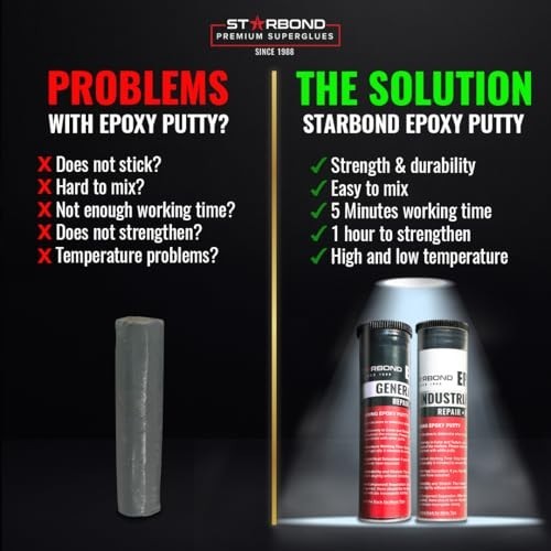 High-Temperature Epoxy Putty Stick Bundle - White & Black, 2 oz for Woodworking,