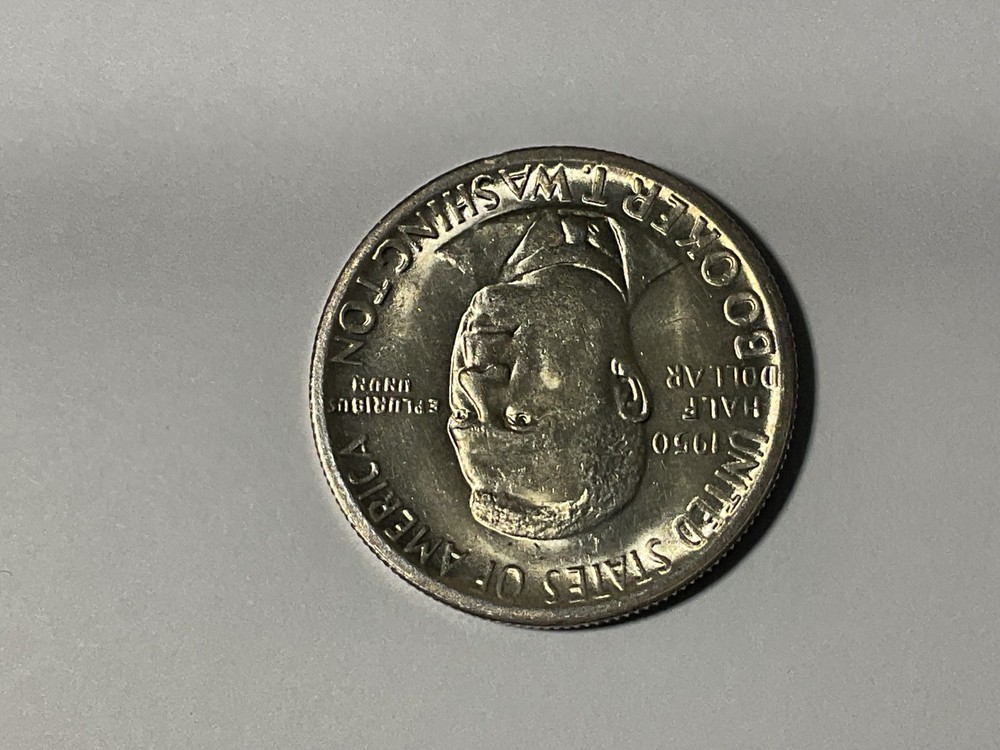 1950 Booker T. Washington Commemorative Silver Half Dollar NICE LUSTER!