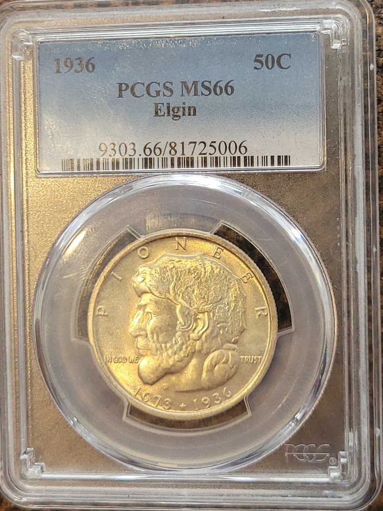 1936 Elgin Commemorative Half Dollar PCGS MS66 Superb Gem Uncirculated!!!
