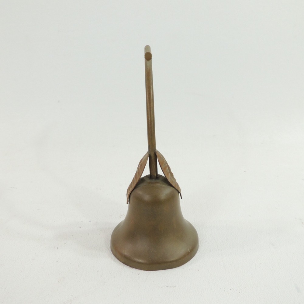 Vintage Brass Bell Branch & Leaf Handle 4 x 2"