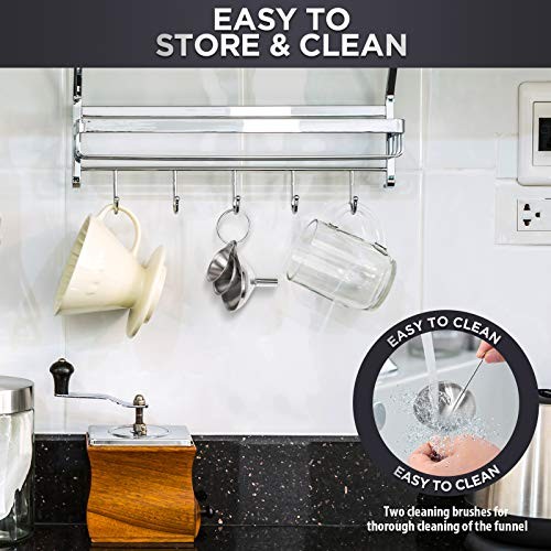 Stainless steel kitchen funnel set three