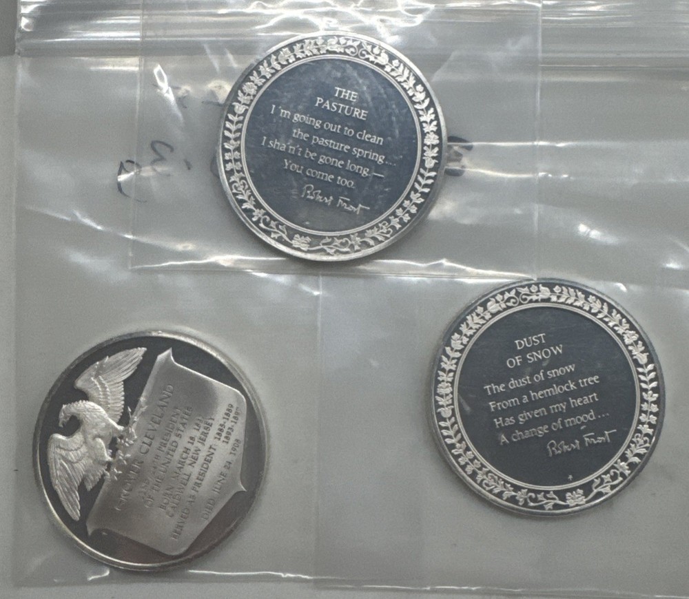 Three Assorted Sterling Silver Rounds Proof like Finished Different Weights