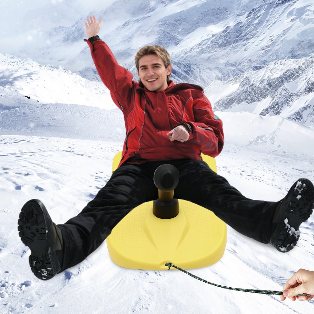 Sled Snow Board Tool Sledding Snowboard w/ Handle & Pull Rope for Kid Winter Fun