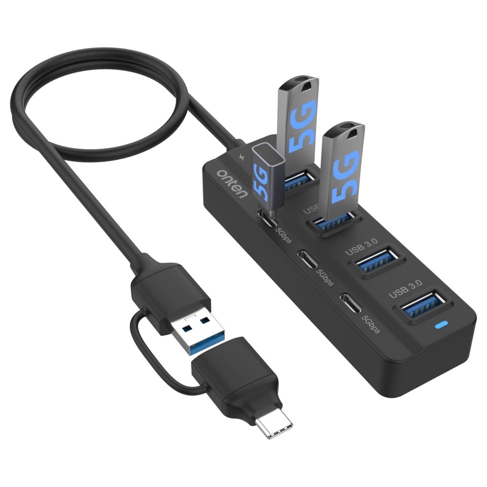 USB-A$USB-C HUB, 7Ports Hub (USB-C)