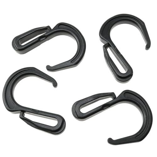 Black Plastic Elastic Cord Hook Cargo Net Hooks Bungee Hooks Plastic S Hook