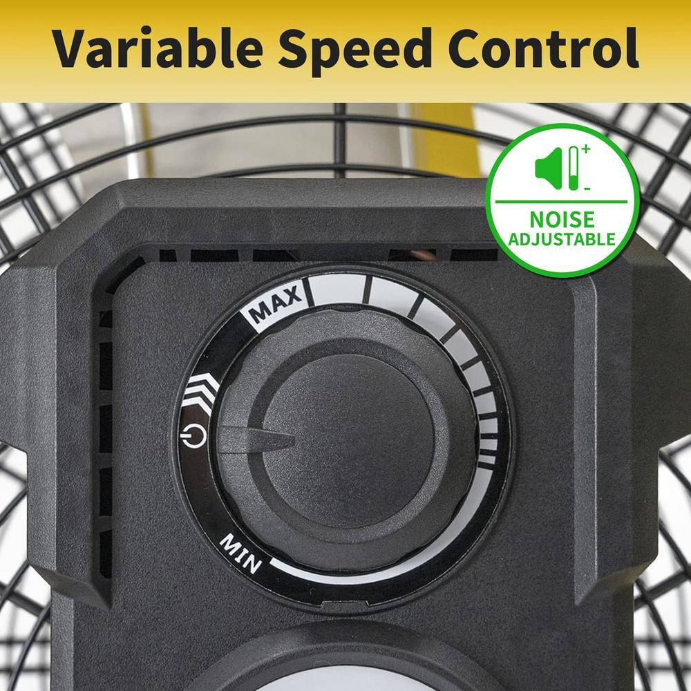 24 In. Drive Drum Fan in Yellow with Solid Wheels, Tough Handle, Variable Speed