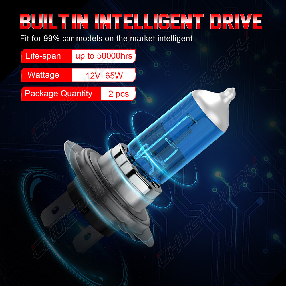 2X Super Bright H7 Halogen Headlight Bulbs Conversion Kit High Low Beam White