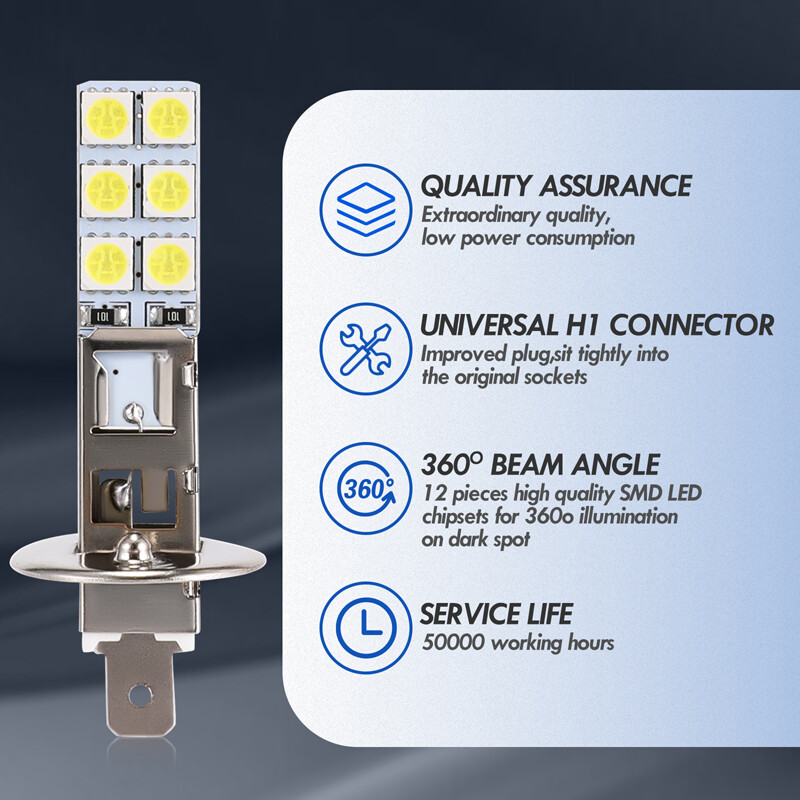 4x H1 LED Headlight Bulbs Conversion Kit High Low Beam Super Bright 6500K White