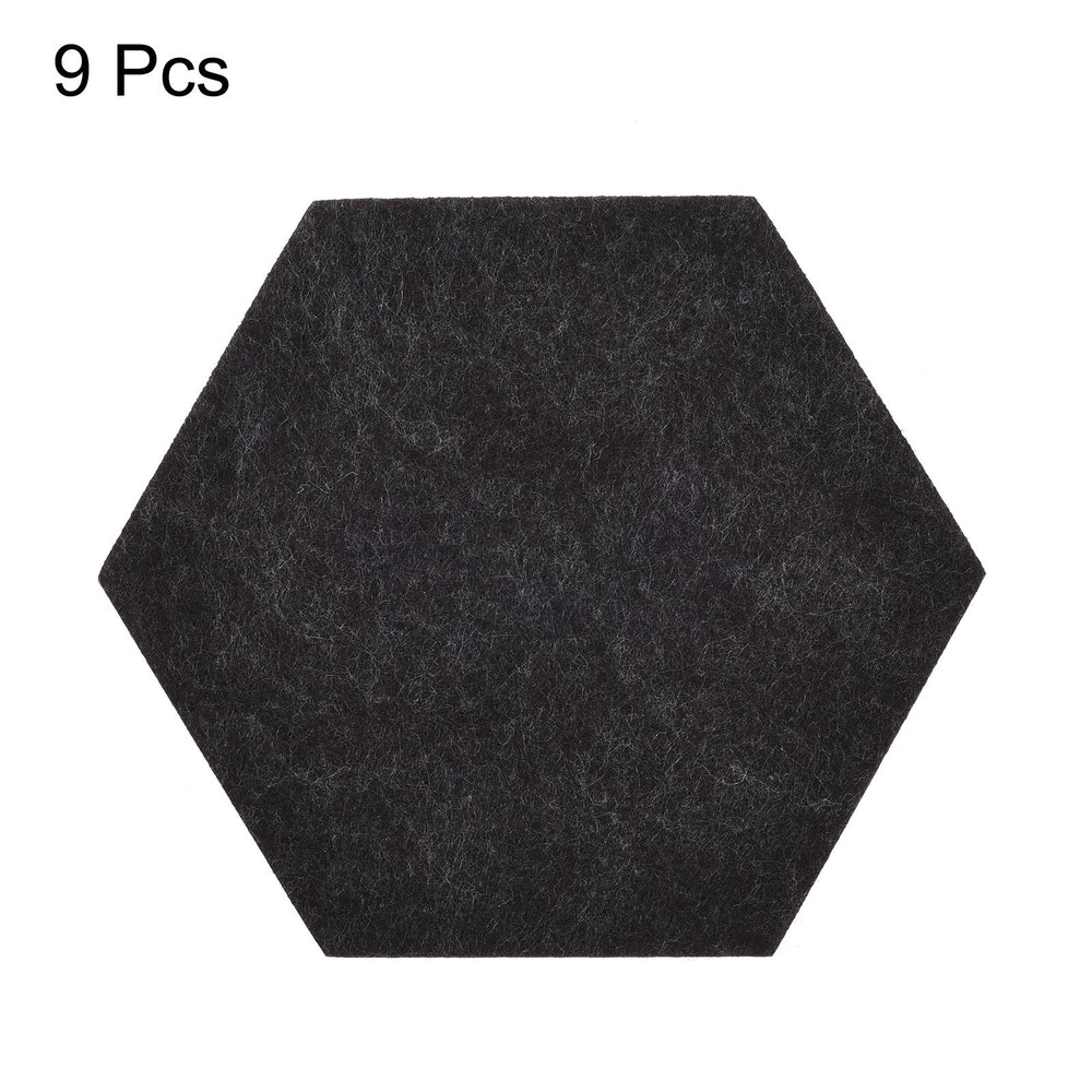 Felt Coasters 9pcs Hexagonal Tampons, Dark Grey