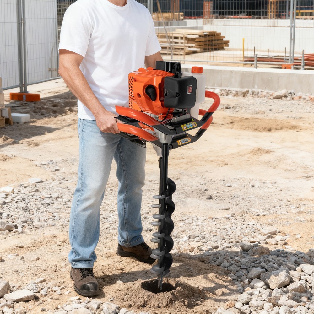 2-stroke, Air-cooled Auger Post Hole Digger 2.3hp Post Hole Digger 52cc
