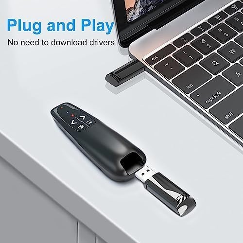 USB Wireless Presenter PPT Remote Laser Pointer For Laptop Mac,Computer latest