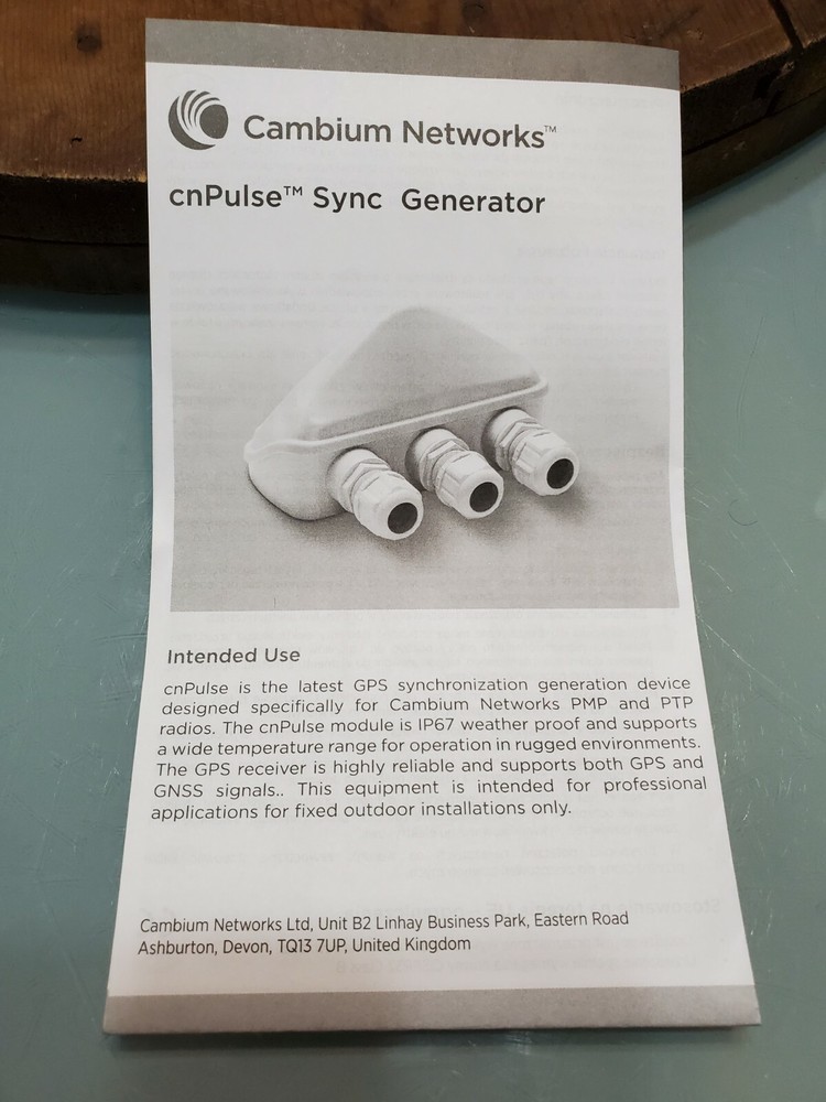 Cambium Networks cnPulse Sync Generator Installation Manual