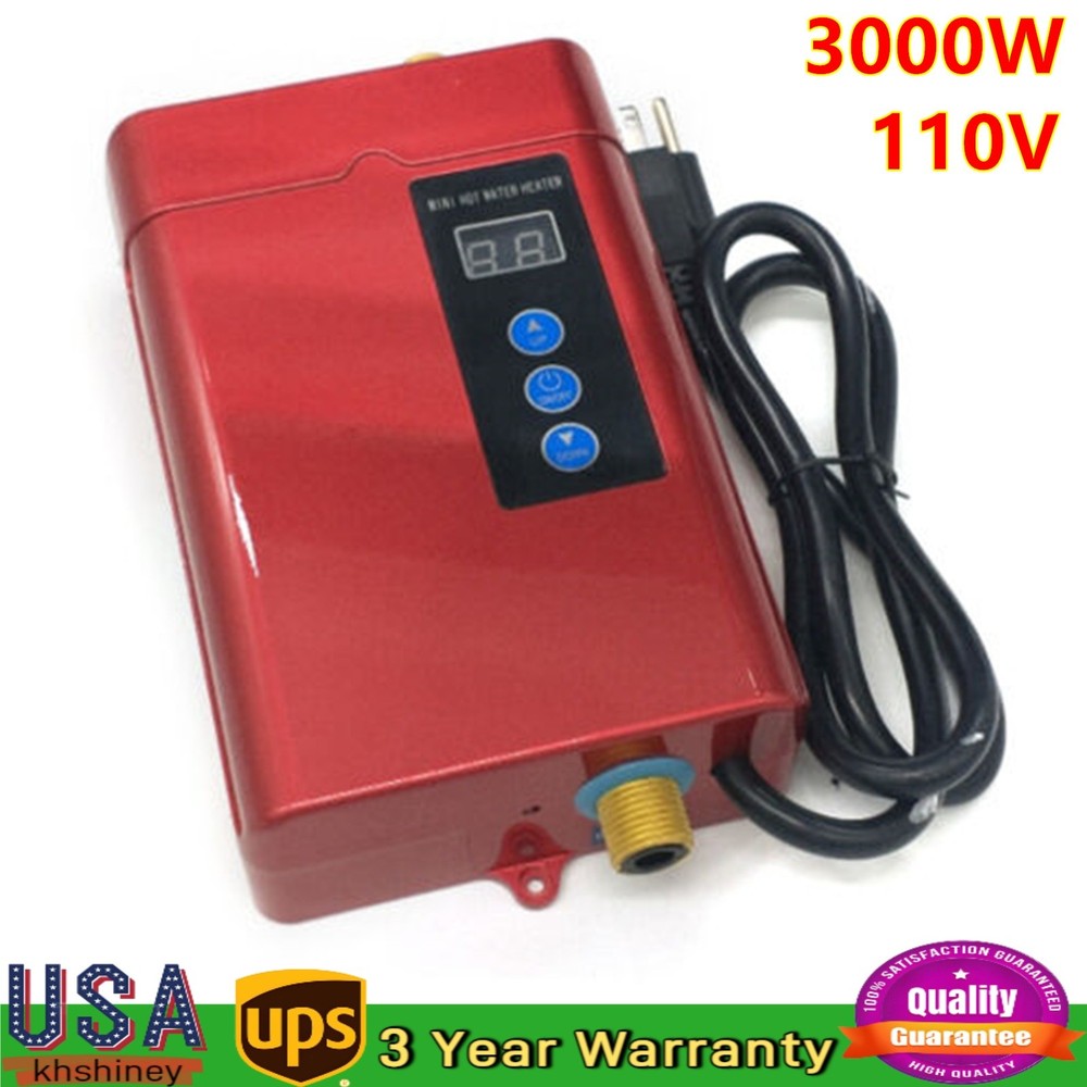 Tankless Water Heater Electric Whole House Instant Hot On Demand 3000W 110V NEW
