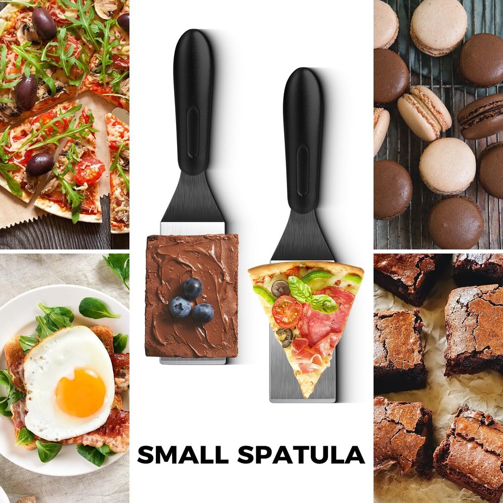 Small Spatula 2 Pieces, Mini Serving Spatula for Kitchen Use
