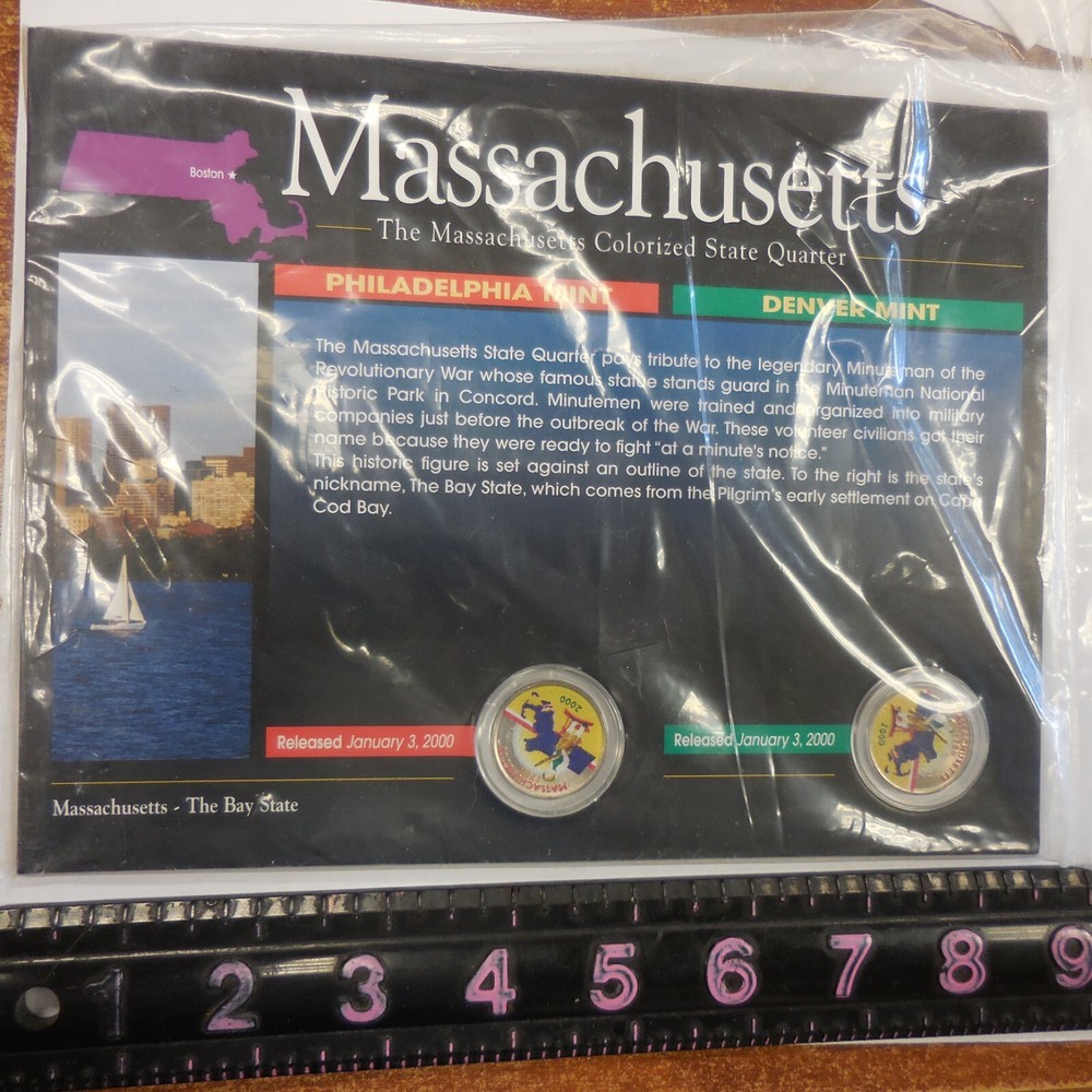 Certified Colorized Massachusetts State Quarters
