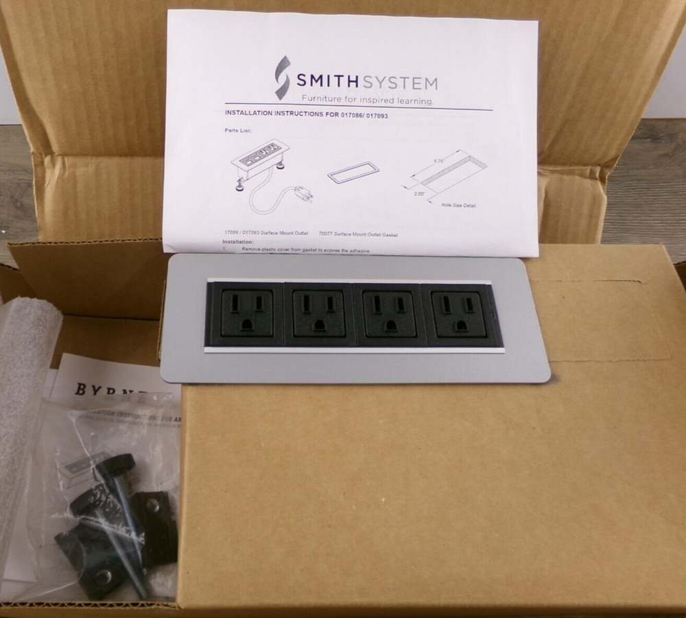 New Smith System 017093 Flat Surface Power Module - 4 Power Outlets S1