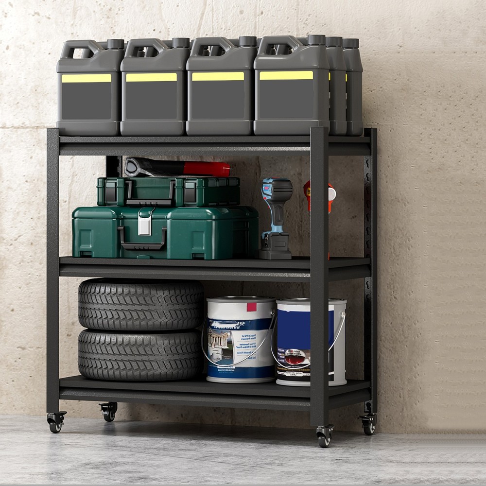 Metal Garage/Warehouse Storage Rack Unit Rolling Shelving Tool Storage Organizer