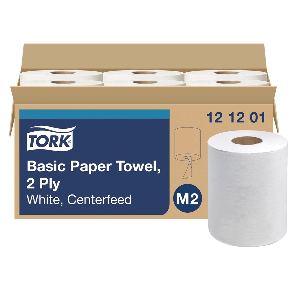 Tork Basic Centerfeed Paper Wiper White M2, High Absorbency, 6 x 600 Sheets, ...
