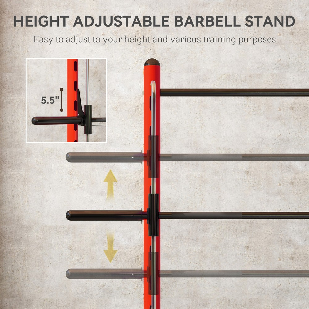 Soozier Adjustable Squat Rack with Pull Up Bar and Barbell Bar Bench Press