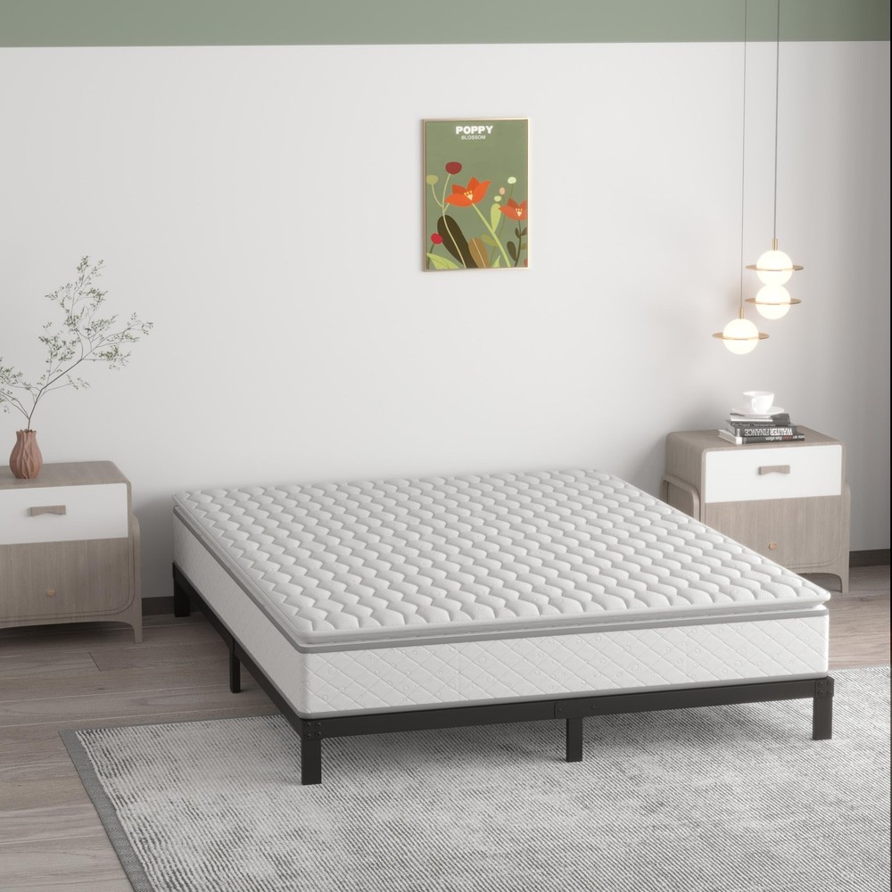 7 Inch Full Bed Frame No Box Spring Need, Low Profile Metal Platform Full Siz...