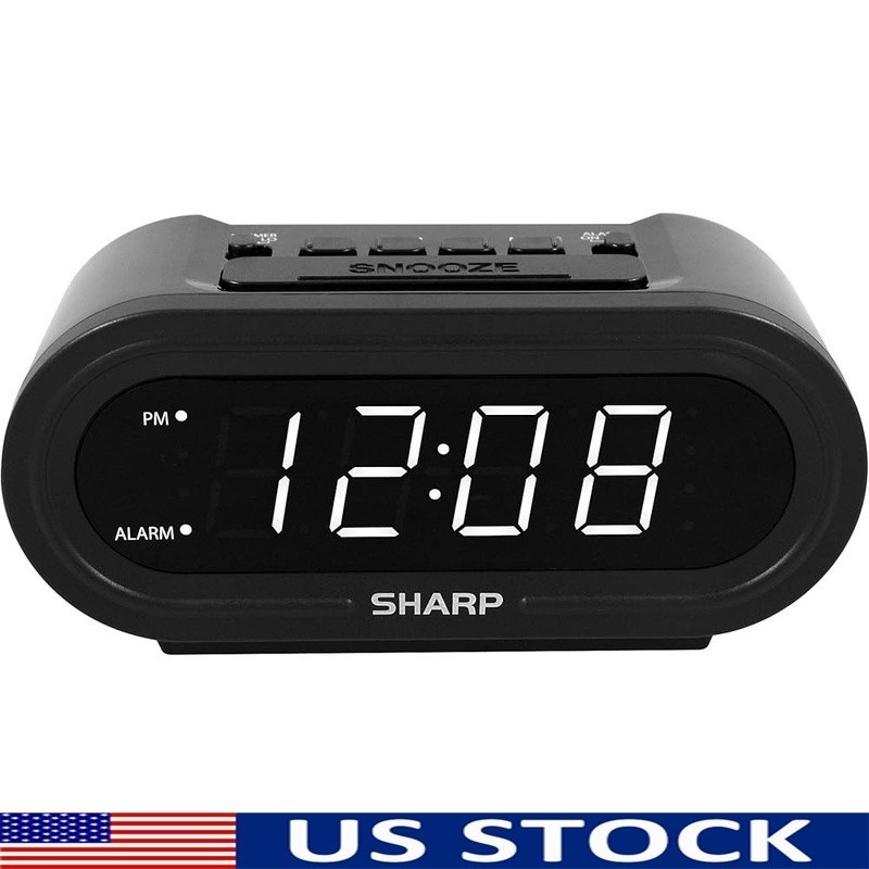 Automatic Time Set Digital Clock Backup Battery Dimmer Control Indoor Use