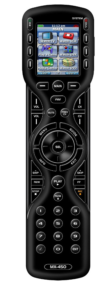 Universal Remote Control MX-450 Custom Programmable Remote Control - BLACK