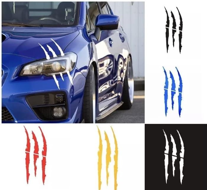 Stickers Reflective Claw Scratch Marks Headlight Bumper Sticker Waterproof Black