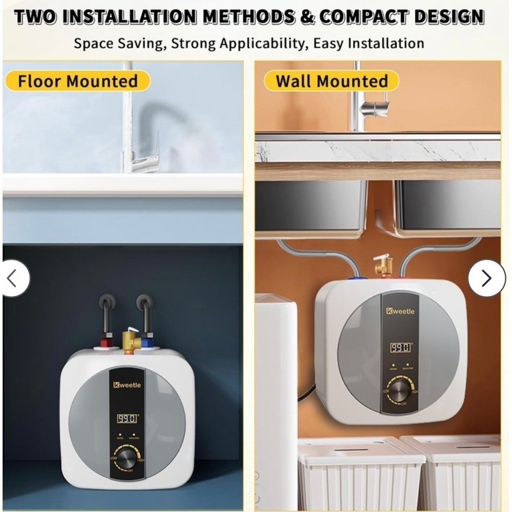 Kweetle 2.5 Gallon Mini Tank Instant Water Heater 1500W Digital Display 86-149F