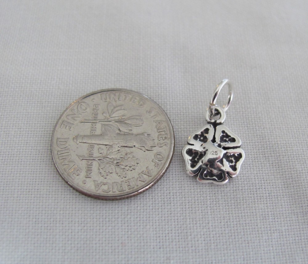 Very small Sterling Silver Poppy flower mini tiny charm