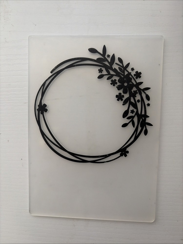 Flower Circle Pattern Plastic Clear Embossing Folder Template For Scrapbooking