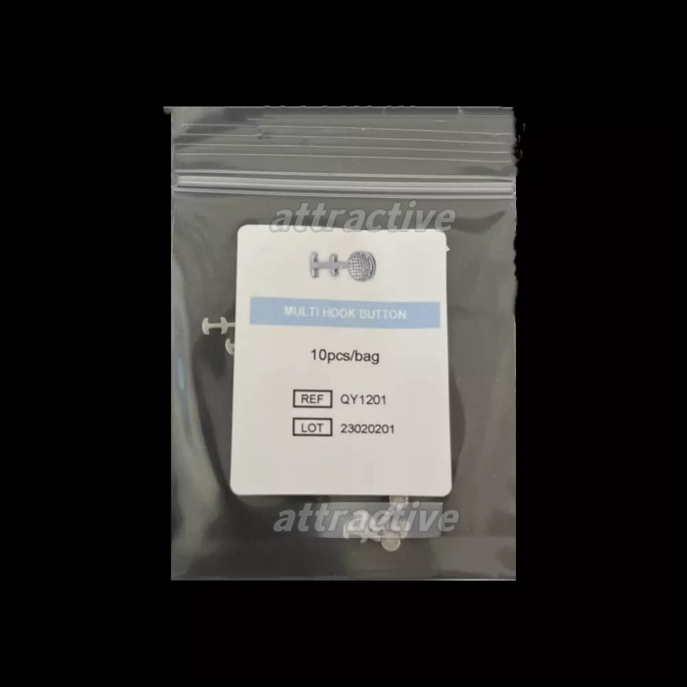 Dental Lingual Buttons Double-Sided Hooks Crimpable Multi Hook Brackets